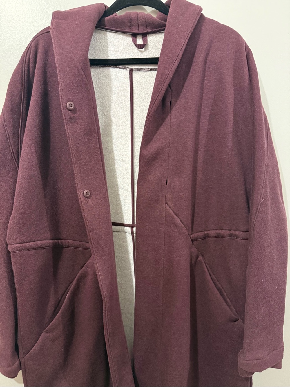 Lululemon &Go Take You There Cotton & Fleece Wrap Heathered Arctic Plum Size 10 - Picture 4 of 7